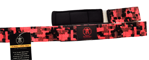 Lifting Straps - Red Digital Camo